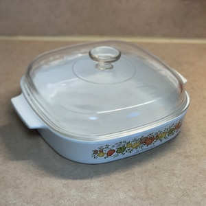Rare Vintage Corning Ware Spice of Life A-12C Le Romarin Casserole Original Lid