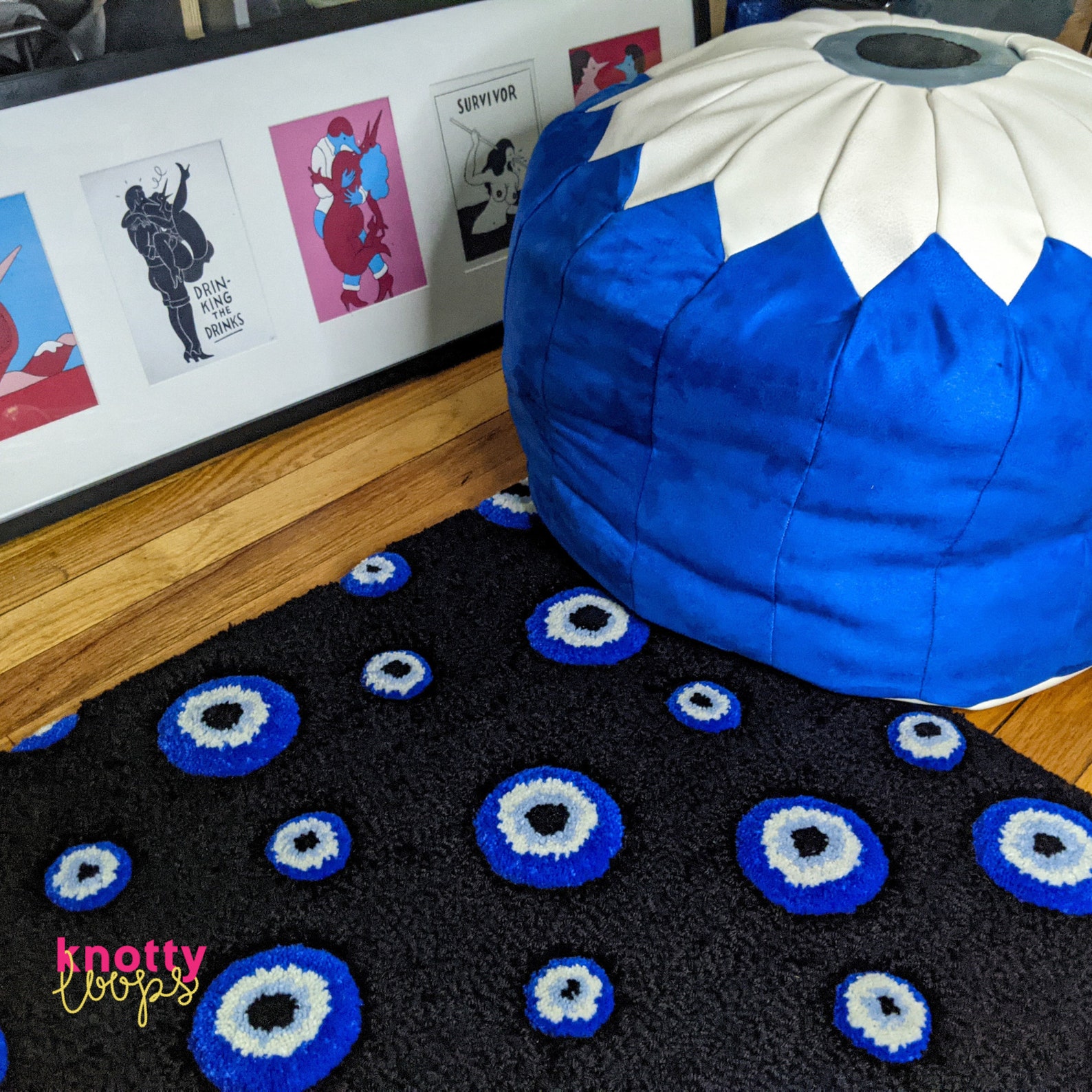 Handmade 3d Evil Eyes Area Rug Made to order Etsy