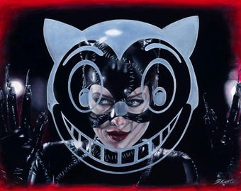 バットマンリターンズ キャットウーマン ジクレー 猫 ポスター バットマンリターンズの妖艶な「キャットウーマン」が1/3サイズ