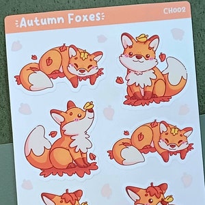Feuille d’autocollants Autumn Fox - Autocollants Druid Wildshape pour les journaux de campagne, cadeaux Cottagecore pour les passionnés du DnD