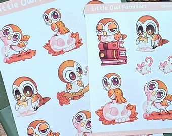 Eulen Sticker Bogen - D&D Familiar Sticker für TTRPG Spieler und D&D Enthusiasten - Journal Sticker, Weihnachtsgeschenk für Dungeon Masters
