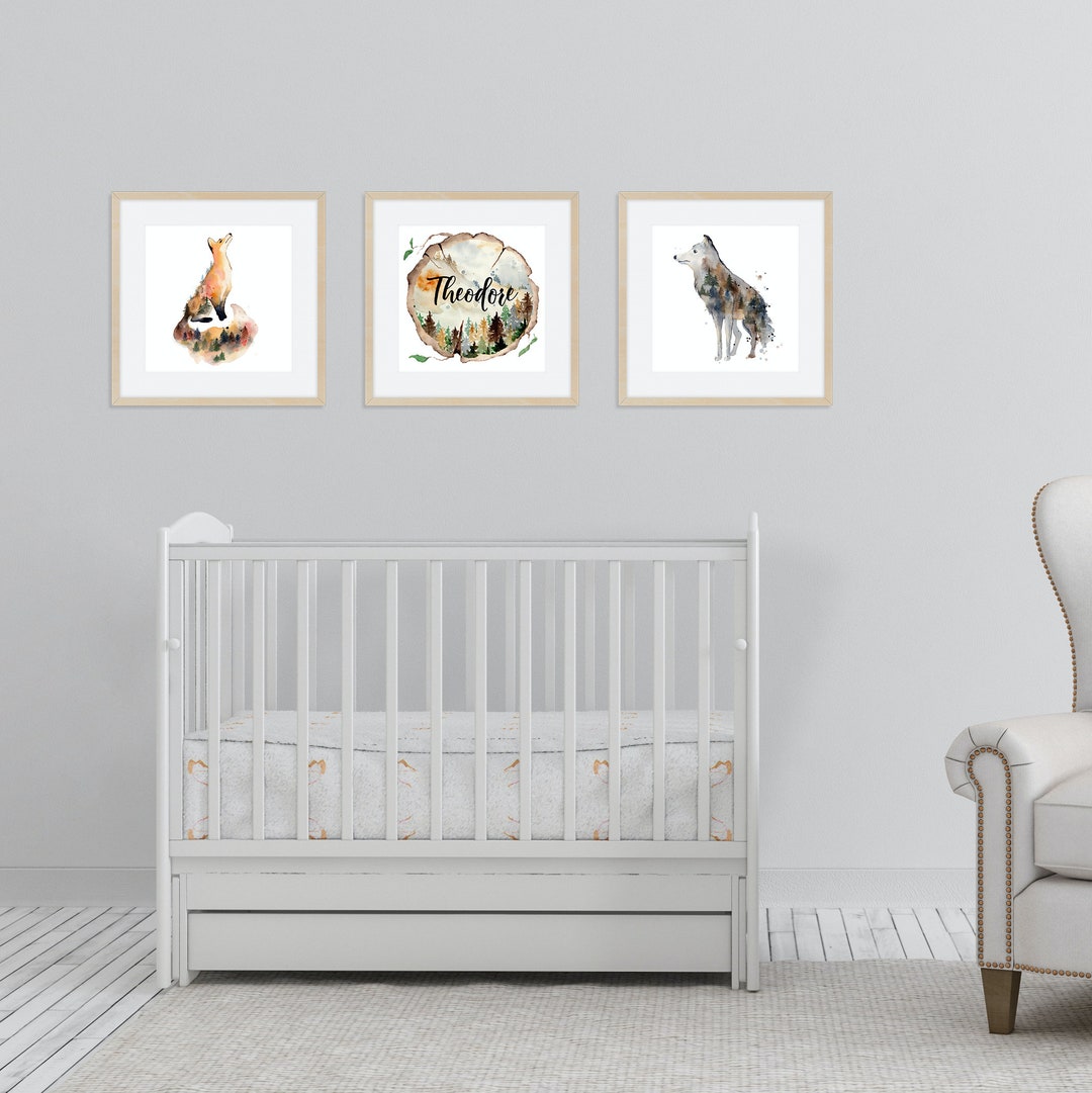 Rustic Nursery Wall Prints, Nursery Printable, Baby Room Wall Art ...