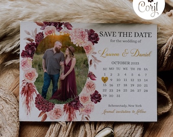 Save the Date Template, Floral Save the date, Fall save the date, rustico save the date, printable save the date, wedding save the date