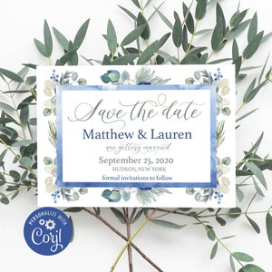 Save the Date template, editable save the date, floral save the date, flower save the date, save the date card, save the date
