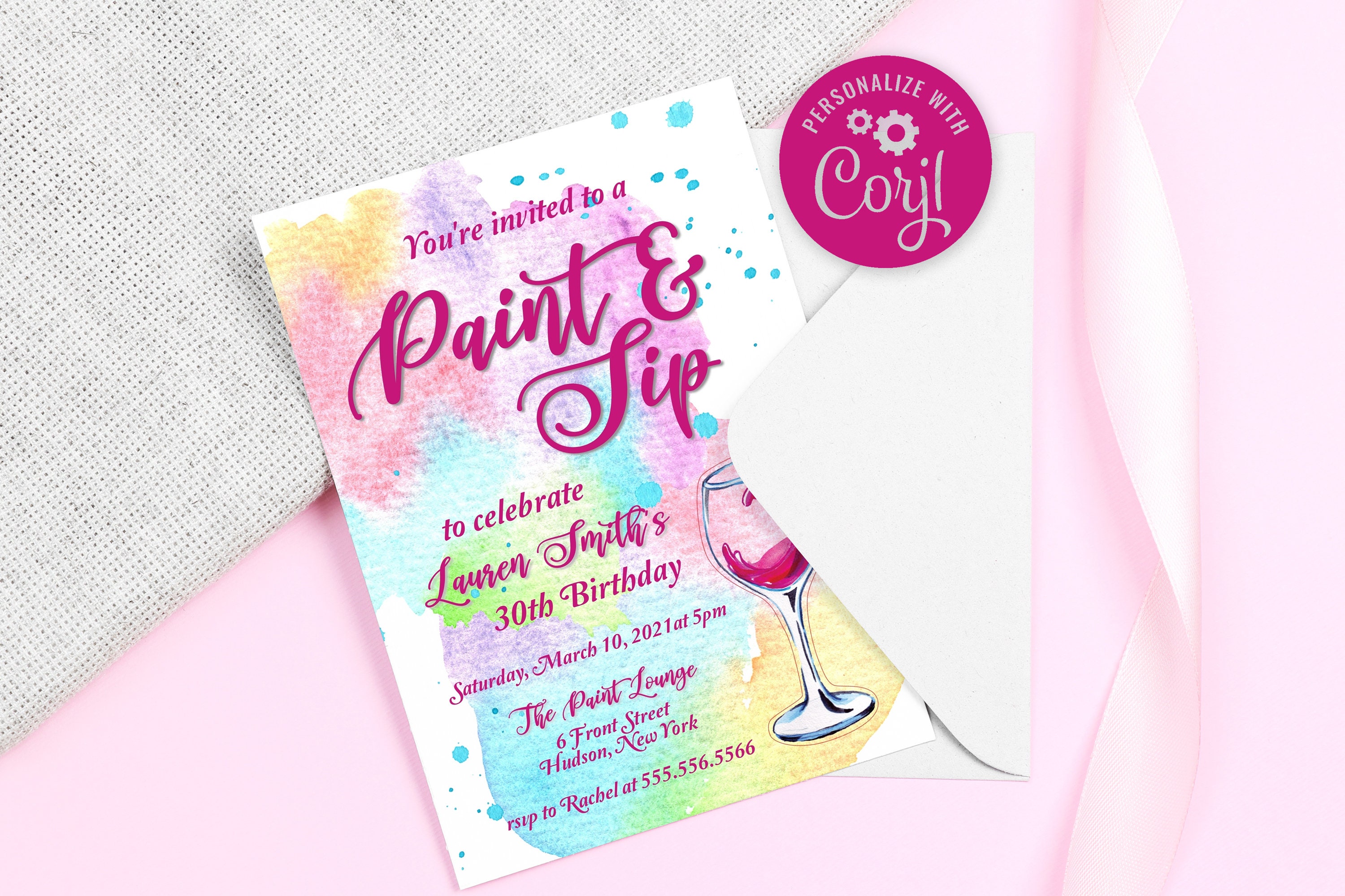 Paint and Sip Invitation Template Paint and Sip Birthday Etsy Paint and Sip Invitation Template Paint and Sip Birthday Etsy