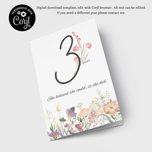Sobriety Card Template, Sobriety Birthday, Years Sober, Sobriety Card Digital Download, Sobriety Celebration, She believed, Digital Card