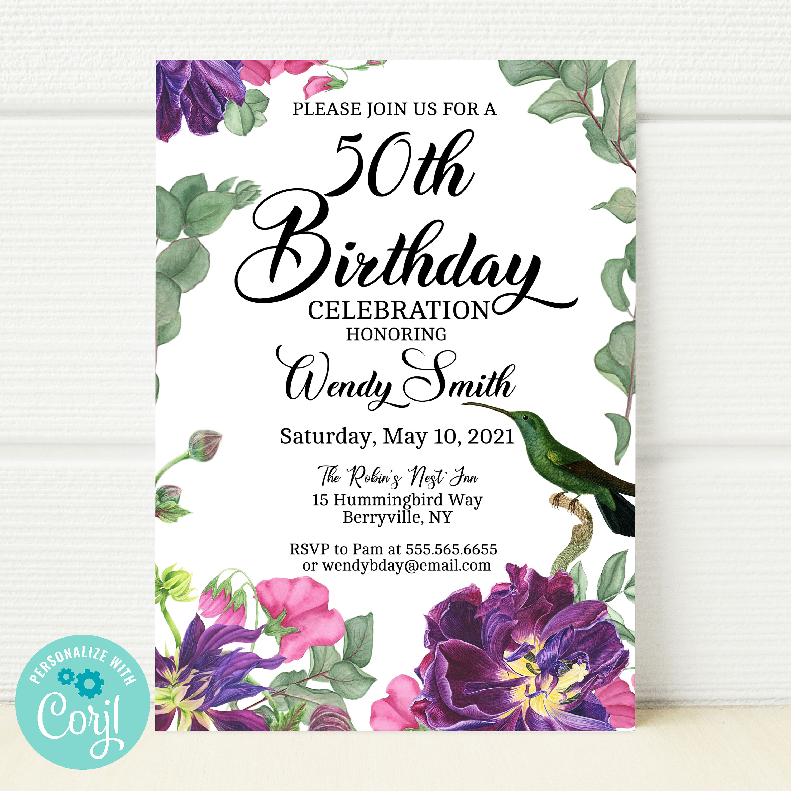 Plantilla de invitación de fiesta de cumpleaños para adultos, cumpleaños de  colibrí, cumpleaños de adulto floral, cumpleaños hito, cumpleaños de  pájaro, cumpleaños de la mujer - Etsy México, image size:2999x3000