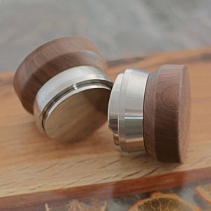 La Pavoni Lever NEW GEN 51.6 mm Adjustable flat base tamper for La Pavoni Post Millennium models pure hard wood walnut handle
