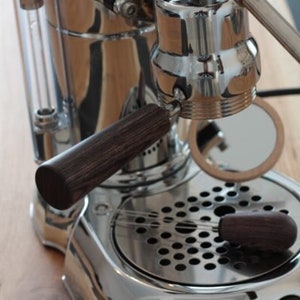 Espresso Shot Mirror with Magnetic / adhesive foot for Bottomless Portafilters (adjustable) - Maple