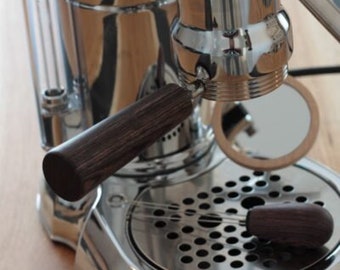 Espresso Shot Mirror with Magnetic / adhesive foot for Bottomless Portafilters (adjustable) - Maple
