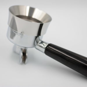 Curved stainless tamp through dossing funnel for La Pavoni NEW / OLD / Cremina and E61