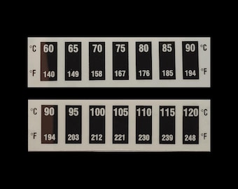 La Pavoni Head Thermometer / Temperature Strips (1 pair: 60-90C & 90-120C)