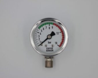 Coffee Sensor Piston Shaft Pressure Gauge 0-16 Bar silver or gold
