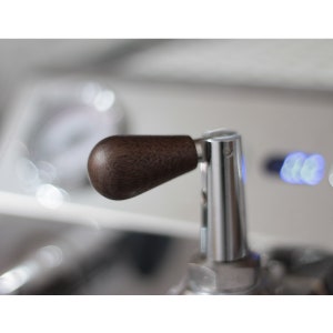 Coffee Sensor handcrafted handmade custom flow control device WALNUT or OLIVE  wood handle, chromed brass body / support not included