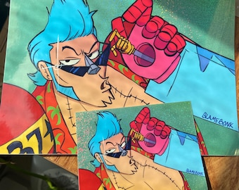 SUUPERR sparkly cyborg Franky sticker