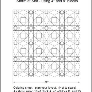 FPP - Foundation Paper Piecing - Storm at Sea - 2 sizes (8" & 12")  - Beginner Friendly!  (BONUS Small 3"/6" now size included!)