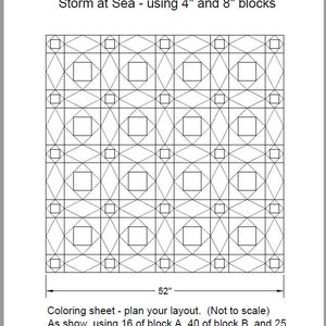 FPP - Foundation Paper Piecing - Tempesta in mare - 2 dimensioni (8" e 12") - Adatto ai principianti!  (BONUS Piccolo 3"/6" ora misura inclusa!)