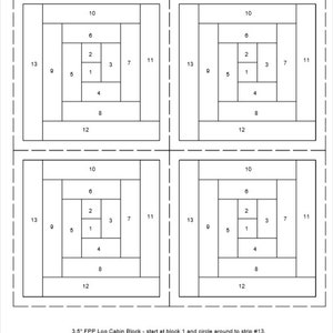 FPP - Print Your Own - 3.5&quot; Log Cabin Block - Basic Block