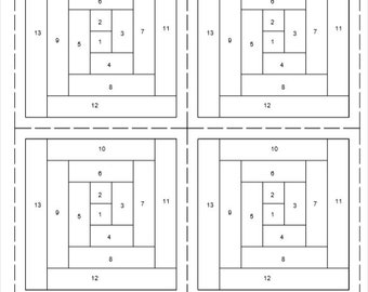 FPP - Print Your Own - 3.5" Log Cabin Block - Basic Block