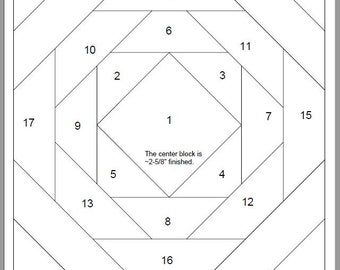 FPP - Print Your Own - 8" Pineapple Block with 2 center block sizes for fussy cutting