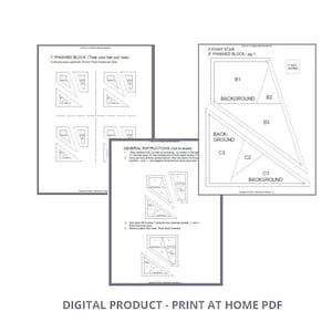 FPP - Print Your Own - 6&quot; 5-Point Traditional Star Block - Foundation Paper Piecing