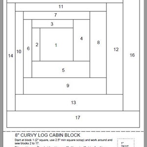 FPP - Print Your Own - 8" CURVY Log Cabin Block (2 versions) - Foundation Paper Piecing