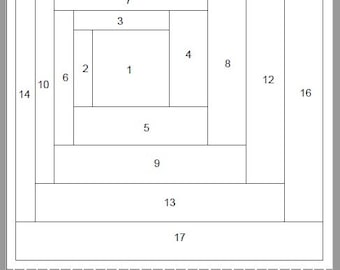 FPP - Print Your Own - 8" CURVY Log Cabin Block (2 versions) - Foundation Paper Piecing