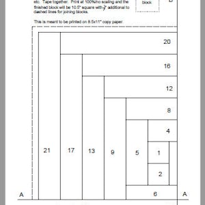 FPP - Print Your Own - 10.5&quot; Log Cabin Block - Foundation Paper Piecing  (10-1/2&quot;)