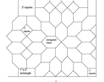 EPP - English Paper Piecing - Print Your Own - 1" Elongated Hexies
