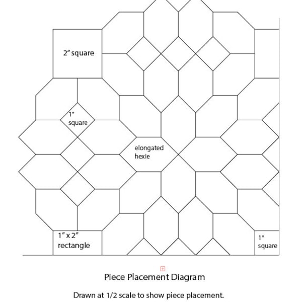 EPP - Engelse Paper Piecing - Print je eigen - 1" langwerpige hexies