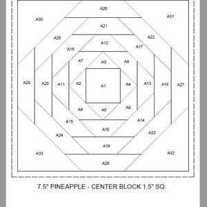 FPP - 7.5" finished size blocks - Log Cabin and Pineapple Patterns, Combo Pack  - Foundation Paper Piecing