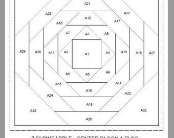 FPP - 7.5" finished size blocks - Log Cabin and Pineapple Patterns, Combo Pack  - Foundation Paper Piecing