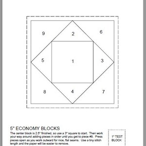 FPP Economy Block square-in-a-square Nine Sizes 2 - Etsy