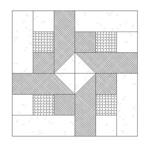 Modello FPP - Piegatura super facile della carta di fondotinta - Modello Whirlygig - Dimensioni blocco 6"/12" - Adatto ai principianti! (+ 2 taglie bonus!)