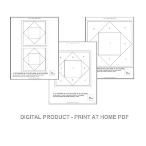 FPP - Economy block (Square-in-a-Square)  - three sizes (8-6-4") + BONUS FILE!