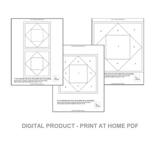 FPP - Economy block (Square-in-a-Square)  - three sizes (8-6-4") + BONUS FILE!
