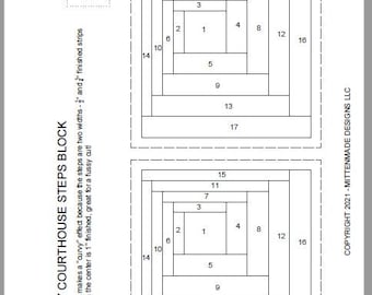 FPP - Print Your Own - 4" CURVY Log Cabin Block - Foundation Paper Piecing