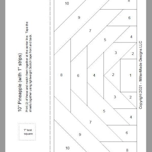 FPP Print Your Own 3 Variations of 10 Pineapple Block Foundation Paper Piecing image 3