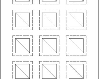 FPP print-at-home template -  Half-Square Triangles - 21 sizes - 1" to 8" - Foundation Paper Piecing