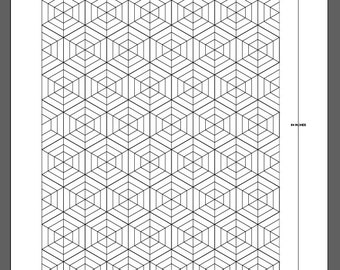 FPP - Print Your Own - 6" Hex - "Spiderweb" (#1) - Foundation Paper Piecing