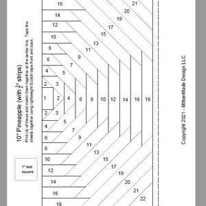 FPP Print Your Own 3 Variations of 10 Pineapple Block Foundation Paper Piecing image 2