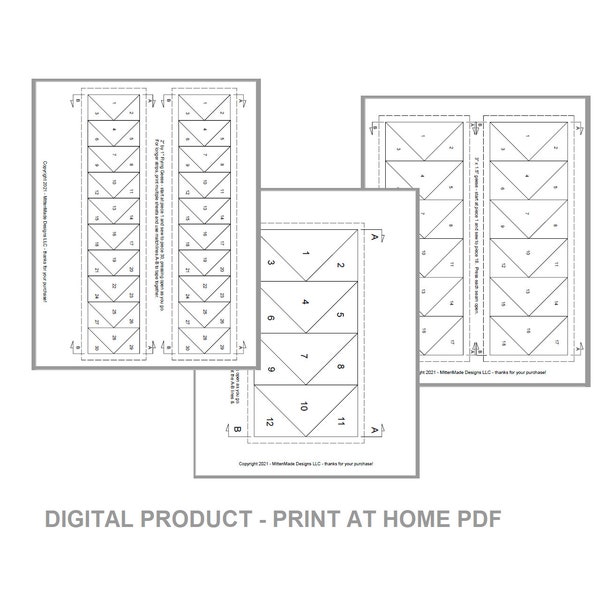 FPP - Print Your Own - Flying Geese - 8 sizes - Foundation Paper Piecing PDF - Beginner Friendly!