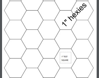 EPP - English Paper Piecing - 5 Sizes - 1/2" through 2" Hexies - Print Your Own