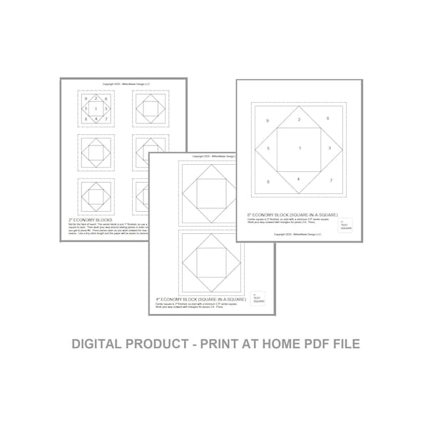 FPP - Economy block (Square-in-a-Square)  - nine sizes (2" through 8")