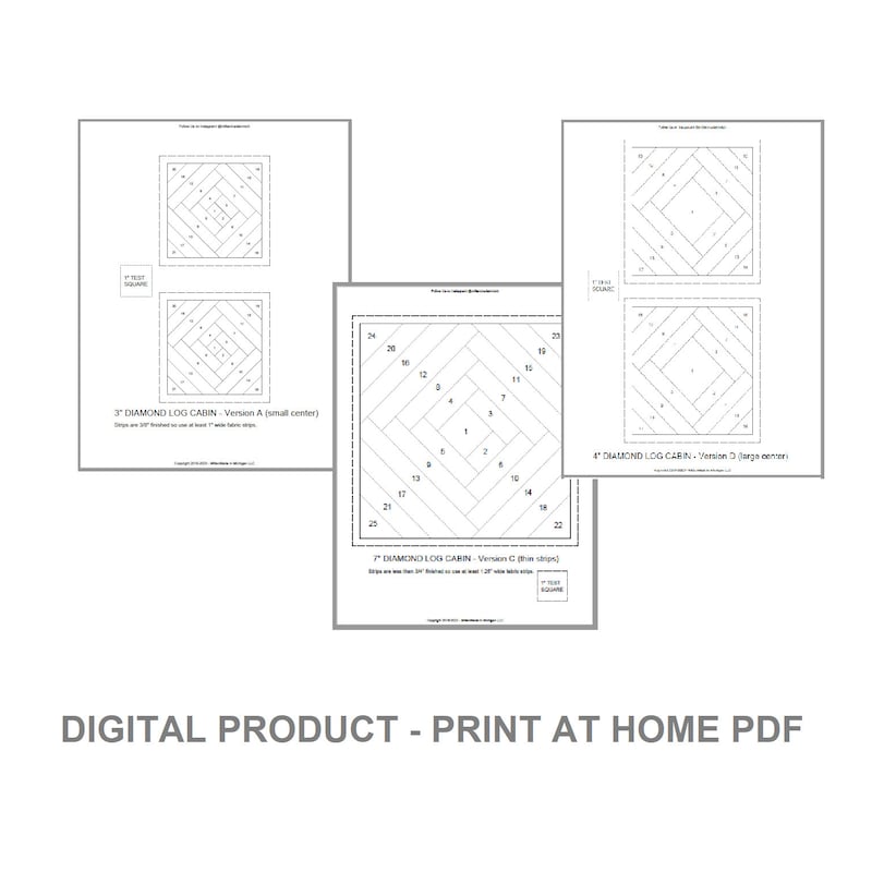 Diamond Log Cabin Quilt Pattern - Etsy