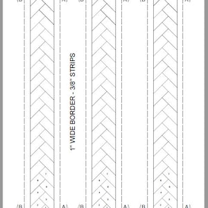 Foundation Paper Piecing template -  Basketweave Border - 17 sizes/widths - FPP - use for borders, key fobs, accents
