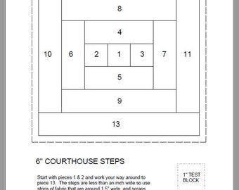 FPP - Print Your Own - 6" Court House Steps Block - Foundation Paper Piecing