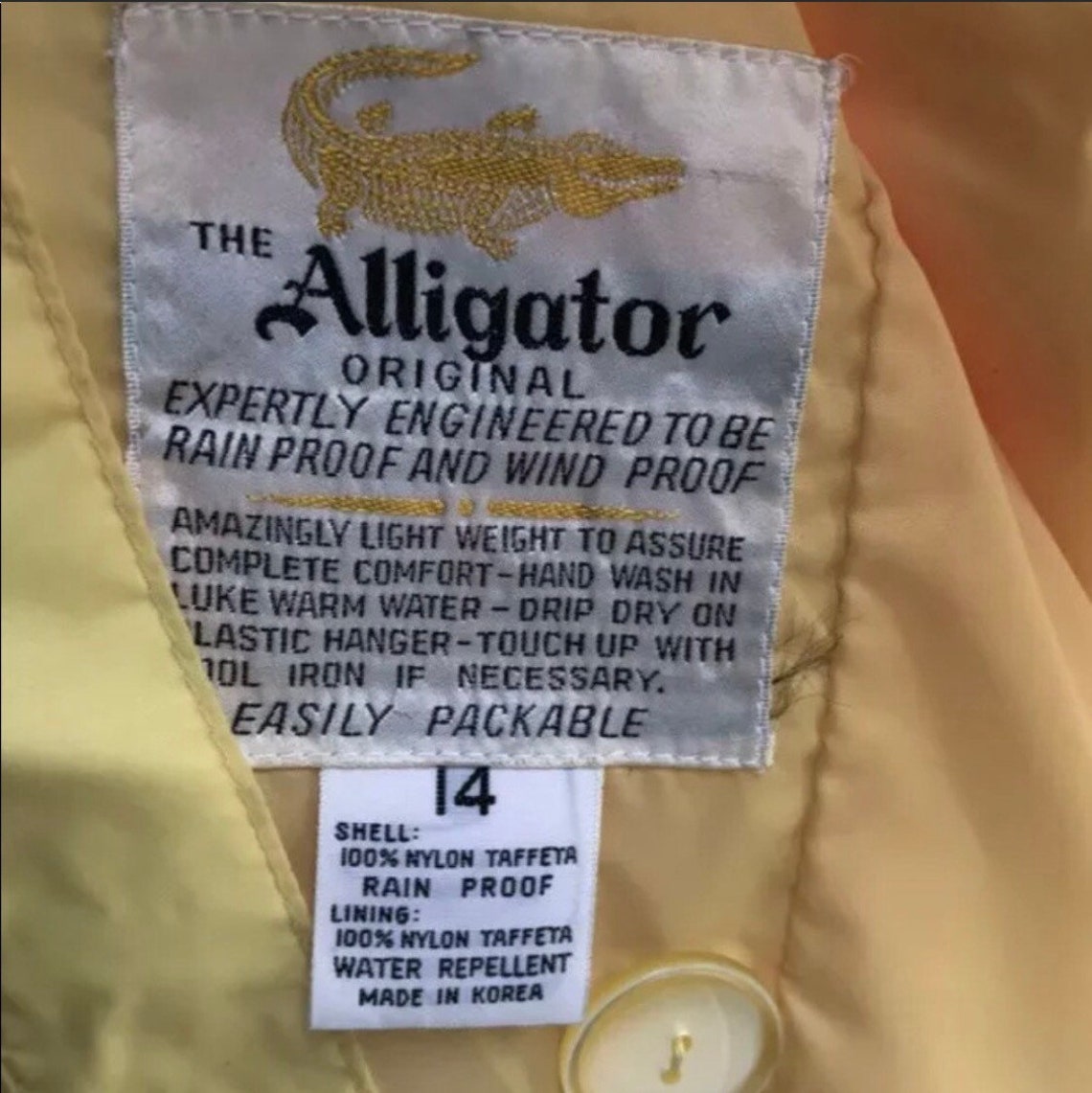 Vintage Lacoste The Alligator raincoat w bag Size 14 Etsy