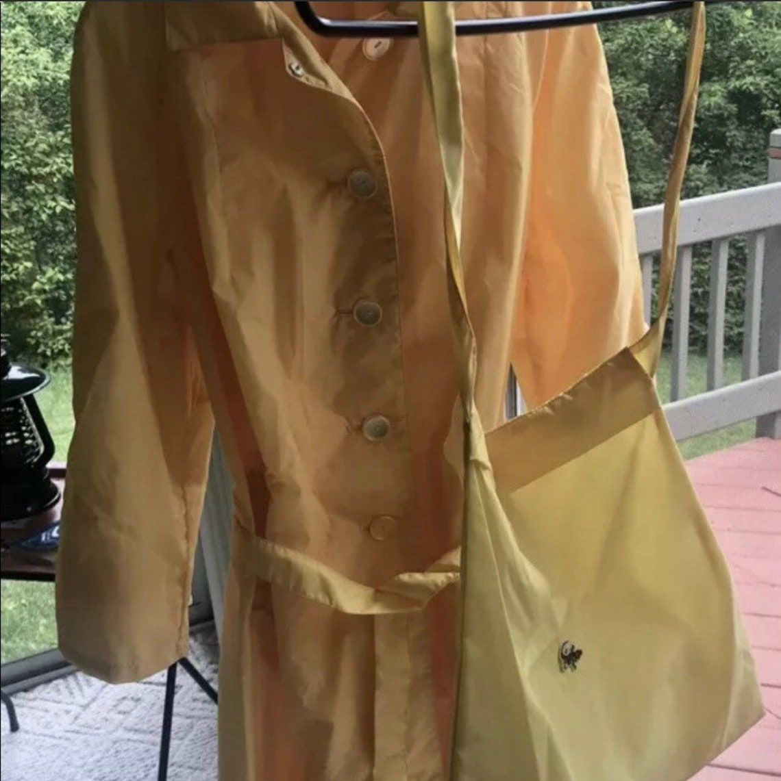 Vintage Lacoste The Alligator raincoat w bag Size 14 Etsy