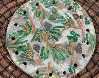 Handmade Pine Needle Basket Centerpiece – Decorative Woven Craft